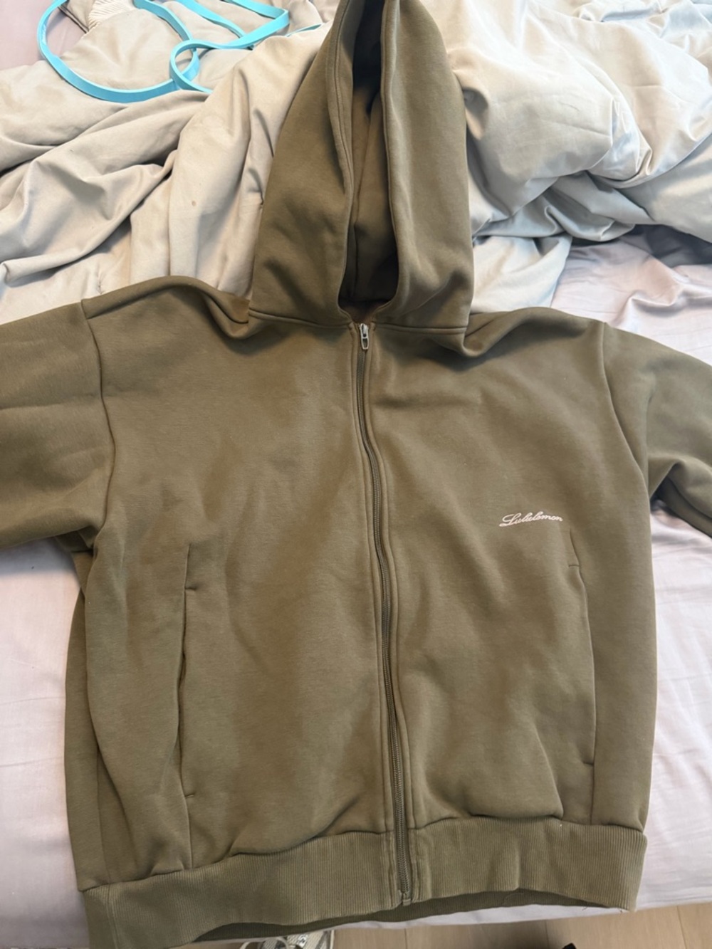 lululemon athletica Olive Green Lightweight Zip Hoodie